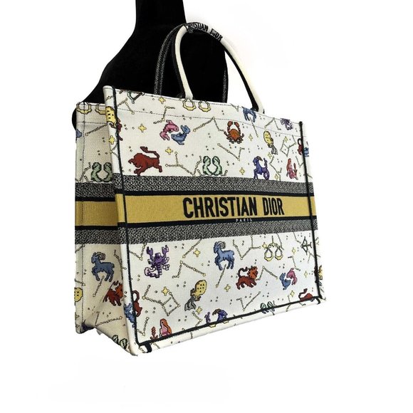 Christian Dior - NEW 2022 Large Pixel Zodiac Embroidered Canvas Book Tote - Picture 11 of 15